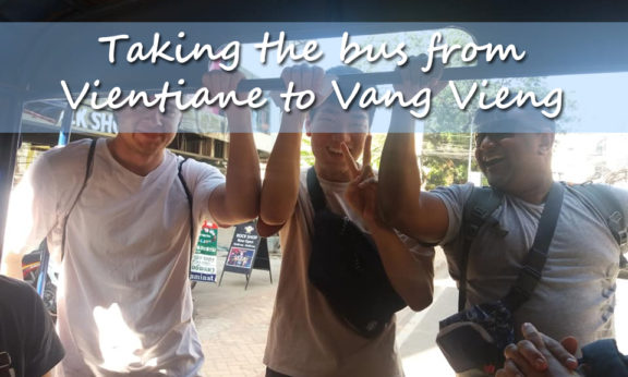 Taking the bus from Vientiane to Vang Vieng