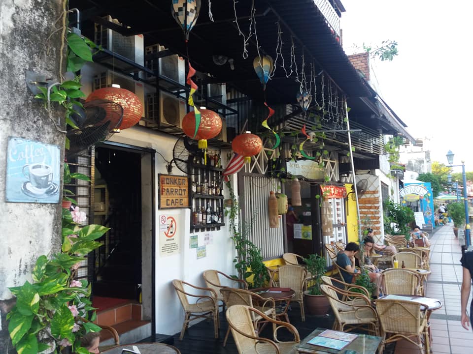 Lots of bars on the riverside walk, Malacca