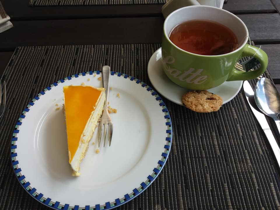 Tea and cake at Liwagu restaurant, Mount Kinabalu National Park