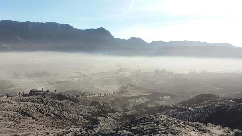 Mount Bromo hot and dusty