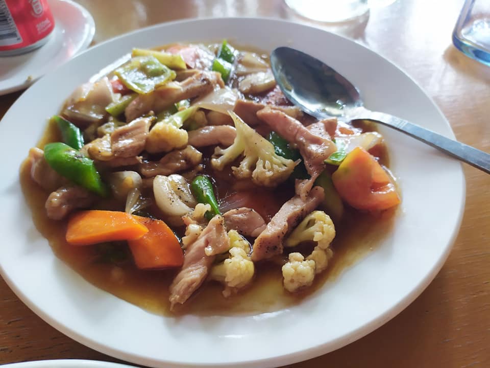 Pork and vegetables from TS Bagan