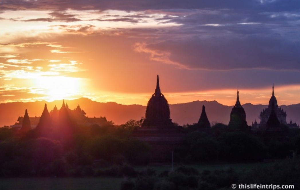 Sunset over Bagan - image provided by thislifeintrips