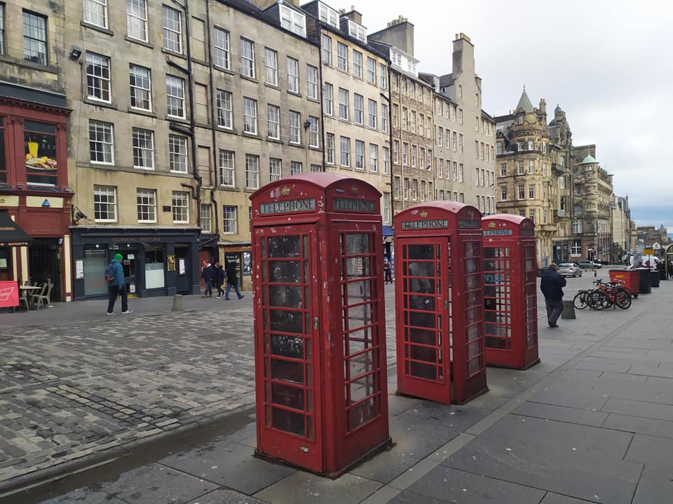 Telephone boxes on the Royal Mile